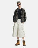 model wearing off-white cargo pants side angle