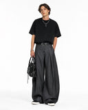 Asymmetric Pleated Barrel-Leg Suit Pants | Inflation Streetwear