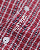 Plaid Script Embroidered Short-Sleeve Shirt | Inflation Streetwear INFLATION