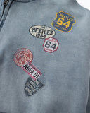Blue Distressed Acid Wash Zip Up Hoodies | Inflation Streetwear INFLATION