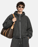 Mock Neck Double Zip Up Hoodies | Inflation Streetwear
