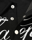 snap button placket detail on embroidered polo t shirt