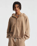 Boxy Fit Acid Washed Fleece Zip Up Hoodies | Inflation Streetwear INFLATION