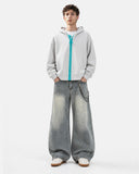 Contrast Chunky Zip Up Hoodie | Inflation Streetwear