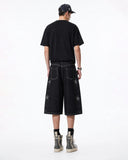 Star Rhinestone Denim Shorts | Inflation Streetwear