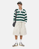 Full body shot model off-white baggy cargo shorts