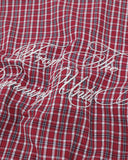 Plaid Script Embroidered Short-Sleeve Shirt | Inflation Streetwear INFLATION