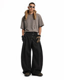 Asymmetric Pleated Barrel-Leg Suit Pants | Inflation Streetwear