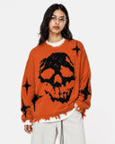 Distressed Skull Knit Sweater | Inflation Streetwear