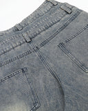 Rhinestone Cross Double Waist Denim Jorts | Inflation Streetwear INFLATION