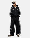 Script Graphic Boxy Zip Up Hoodie | Inflation Streetwear