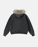 Faux Fur Collar Distressed Zip Up Hoodies | Inflation Streetwear INFLATION