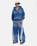Washed Stripe Graphic Zip Up Hoodie | Inflation Streetwear