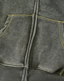 Contrast Stitch Boxy Zip Up Hoodie | Inflation Streetwear