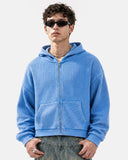 Vintage Washed Waffle Zip Up Hoodie | Inflation Streetwear