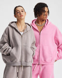 Boxy Fit Acid Washed Fleece Zip Up Hoodies | Inflation Streetwear INFLATION