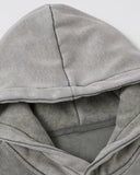 Washed Quarter-Button Boxy Hoodie | Inflation Streetwear