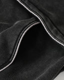 Washed Reflective Piping Boxy Hoodie | Inflation Streetwear