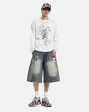 Graphic Henley Neck Drop-Shoulder T-Shirt | Inflation Streetwear