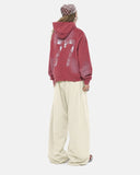 red washed 77 graphic hoodie full-body back view