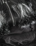 Faux Fur Collar PU Leather Jacket | Inflation Streetwear