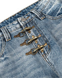 Acid Washed Whisker Clasp Barrel Jeans | Inflation Streetwear INFLATION