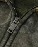 Contrast Stitch Boxy Zip Up Hoodie | Inflation Streetwear