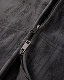 Gothic Rhinestone Washed Zip Up Hoodie | Inflation Streetwear