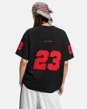 cotton blend varsity graphic t shirt men