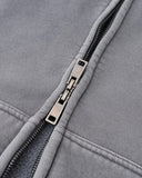Acid Wash Double Zip Up Hoodies | Inflation Streetwear INFLATION