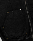 Dirty Washed Studded Boxy Zip Up Hoodie | Inflation Streetwear