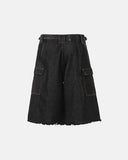 Cargo pocket baggy jorts with layered panel design