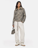 Leopard Faux Fur Collar Jacket | Inflation Streetwear