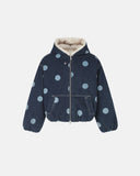 Polka Dot Faux Fur Denim Jacket | Inflation Streetwear