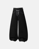 Asymmetric Buckle Denim Overalls Jeans | Inflation Streetwear INFLATION