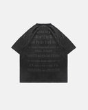puff print washed t shirt black oversized