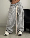 Grey Baggy Wide Leg Sweatpants | Inflation Streetwear INFLATION