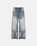 Cow Print Patch Baggy Jeans | Inflation Streetwear