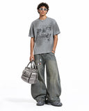 Distressed Graphic Waffle Tee | Inflation Streetwear INFLATION
