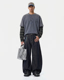 Distressed Plaid Layered Long Sleeve Tees | Inflation Streetwear INFLATION
