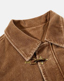 Metal Clasp Corduroy Boxy Jacket | Inflation Streetwear