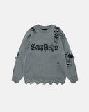 Distressed Gothic Graphic Knit Sweater | Inflation Streetwear