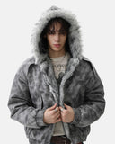 Suede Faux Fur Cotton Padded Jacket | Inflation Streetwear