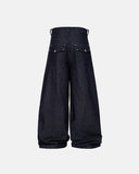 Buttons Up Raw Blue Baggy Jeans | Inflation Streetwear INFLATION