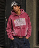 Graphic Ripped Washed Zip Up Hoodies | Inflation Streetwear INFLATION
