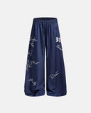 Glossy Graphic Wide-Leg Sweatpants | Inflation Streetwear