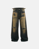 Dirty Wash Rhinestone Baggy Jeans | Inflation Streetwear INFLATION