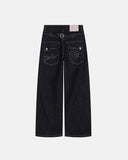 Floral Patch Raw Wide Jeans | Inflation Streetwear INFLATION