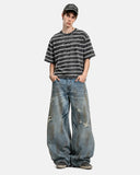 Dirty Wash Distressed Barrel Jeans | Inflation Streetwear INFLATION