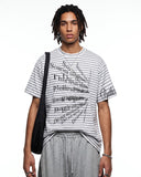 Vintage Stripe Letter Print Short Sleeve Tee | Inflation Streetwear